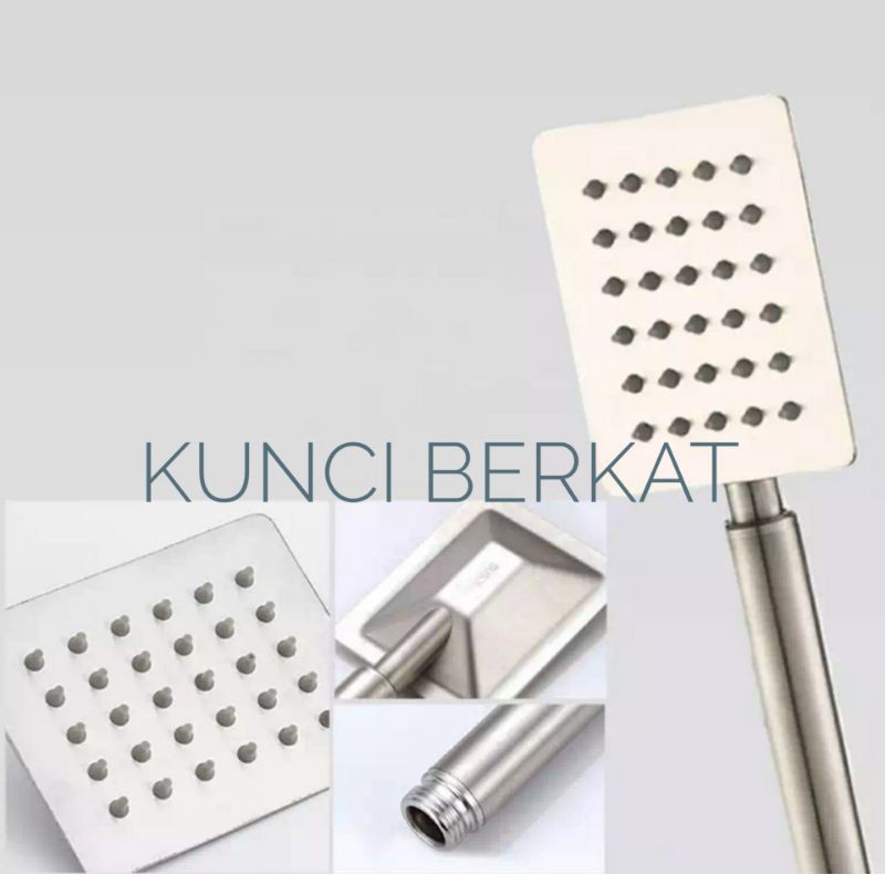 Shower Tiang/Wall Shower + Hand Shower/Sower/2 in 1/3 in 1/Stainless/Minimalis/Kotak