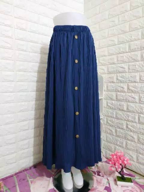 Aulia - Rok Plisket Kancing Premium Jumbo//Rok plisket Kancing