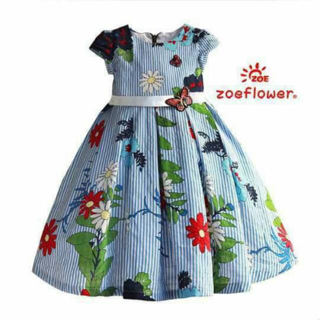 UM 💕 ZOE - DRESS SALUR KUPU KUPU - BAJU ANAK IMPORT - DRESS ANAK