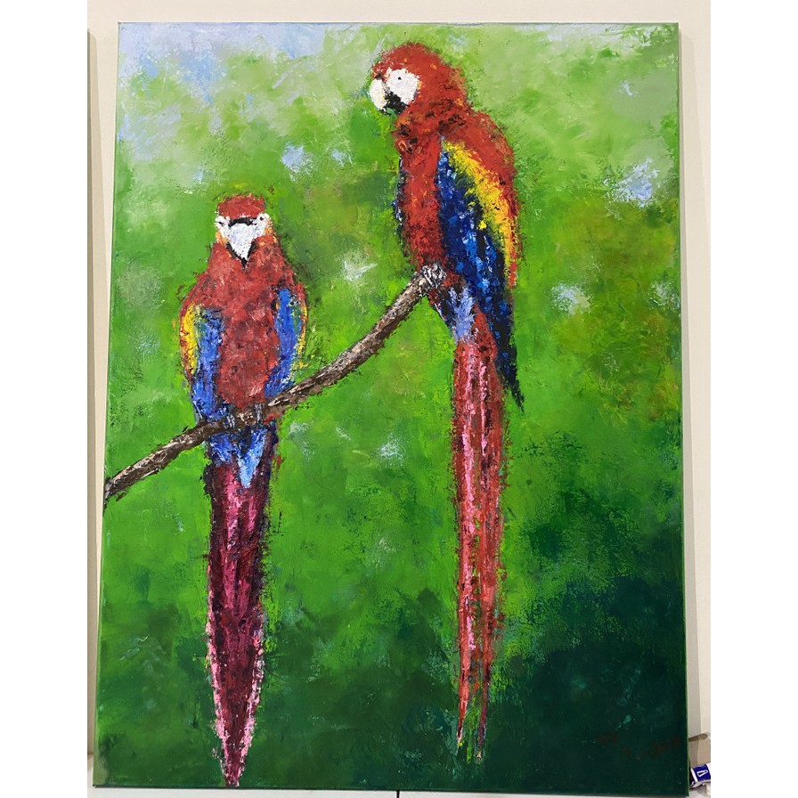 

Scarlet Macau Parrot / Oil Painting