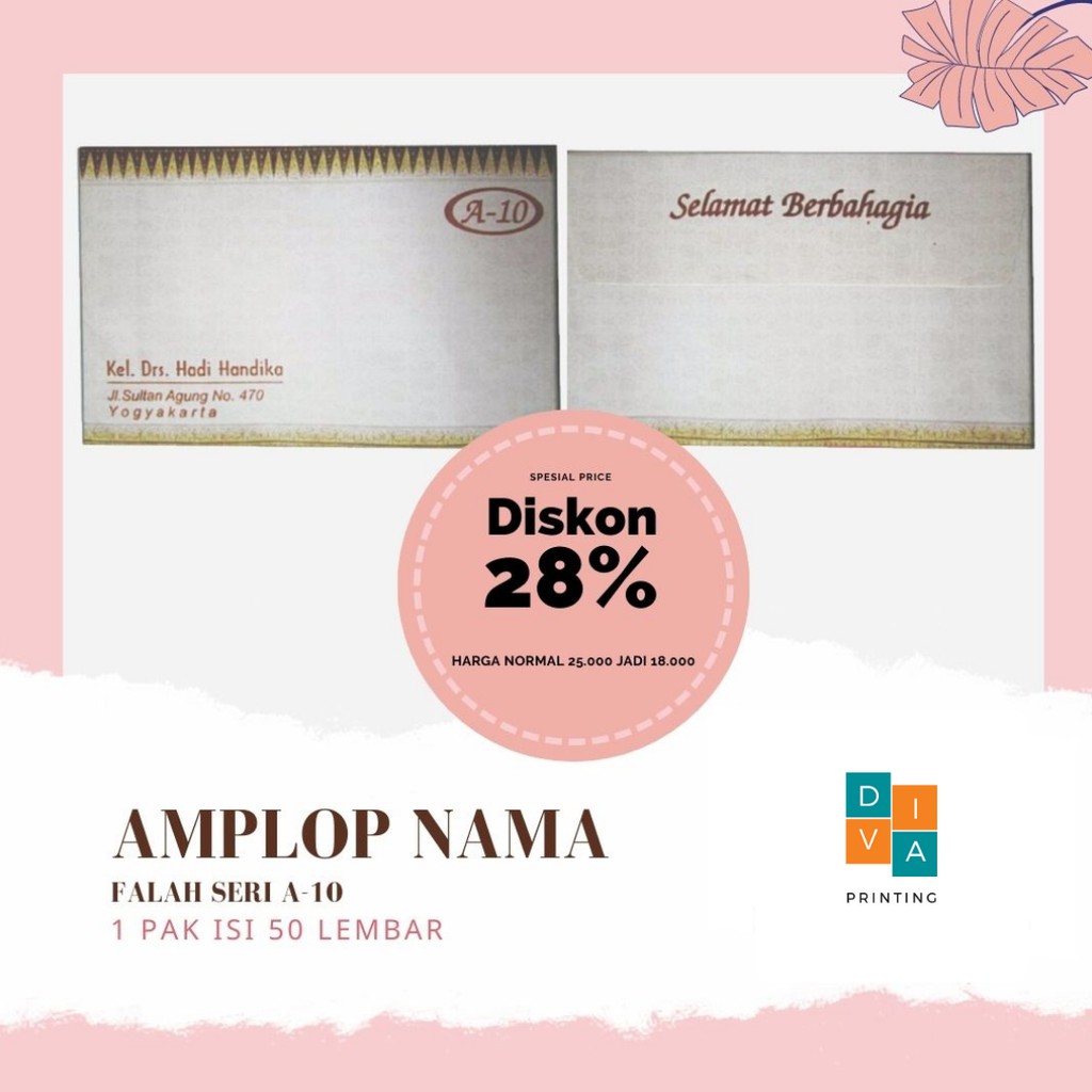 AMPLOP NAMA | AMPLOP KONDANGAN | AMPLOP FALAH | SERI A-10 | GIFT ENVELOPE | ENVELOPE