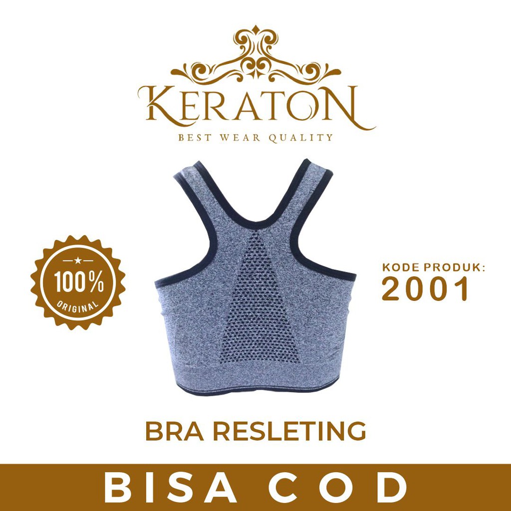 Sport Bra Resleting Depan Import / Front Zipper Sport Bra / BH Sport Olah Raga / Bra Yoga / Bra Gym