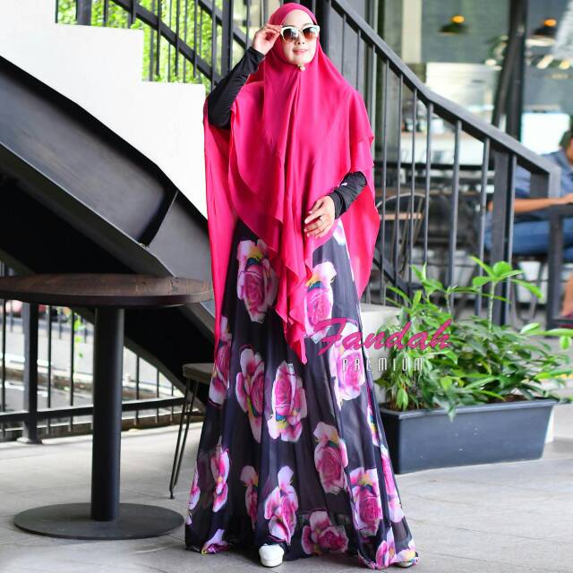 Gamis Muslimah Humairah Series | Mawar Pink