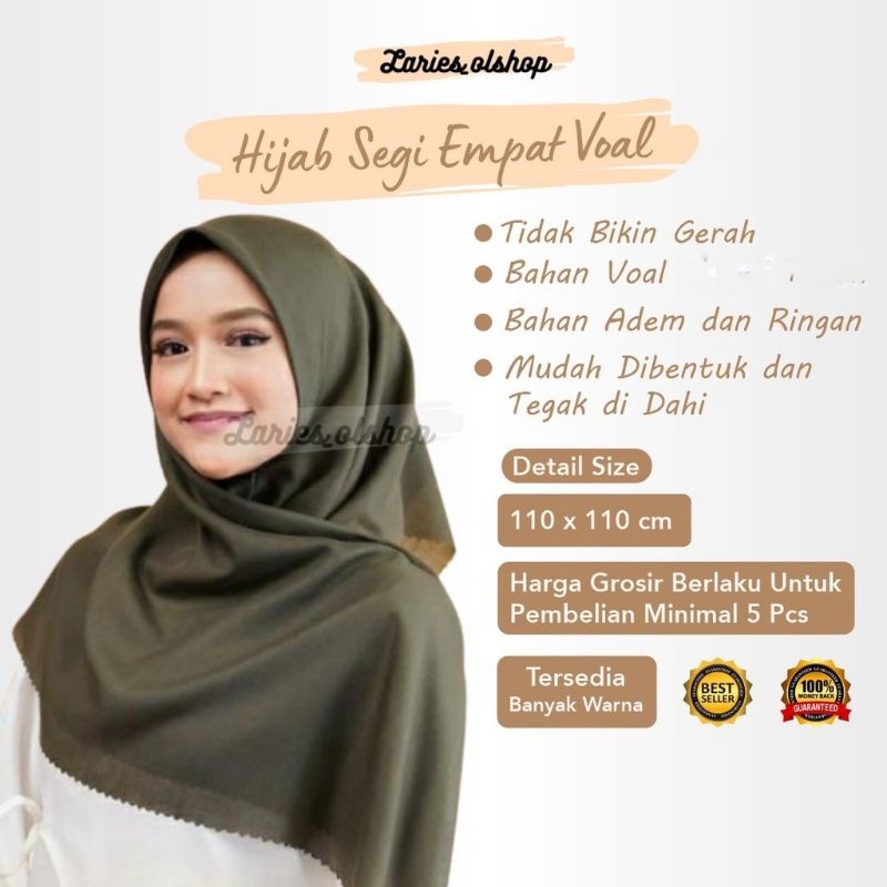 Hijab Kerudung Segi Empat Voal Voila Laser Cut Import JIlbab Ori Umama scarf Label Um Pilih Warna uk