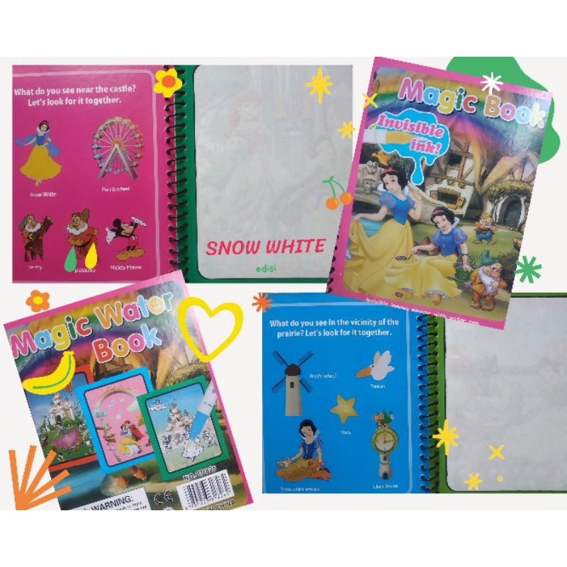 [TERMURAH] Buku Mewarnai digunakan Berulang termurah anti berantakan mengalihakan dari gadget magic water book-Snow White