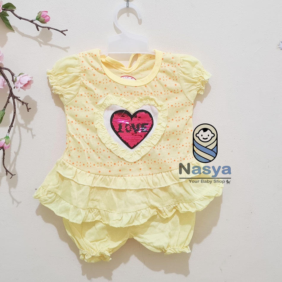 [N-068] Baju bayi Lengan Pendek / setelan baju bayi motif GIRL KEREN