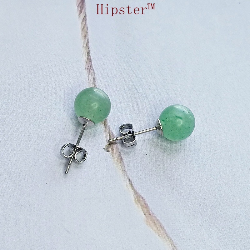 Affordable Luxury Fashion Natural Green Crystal round Studs