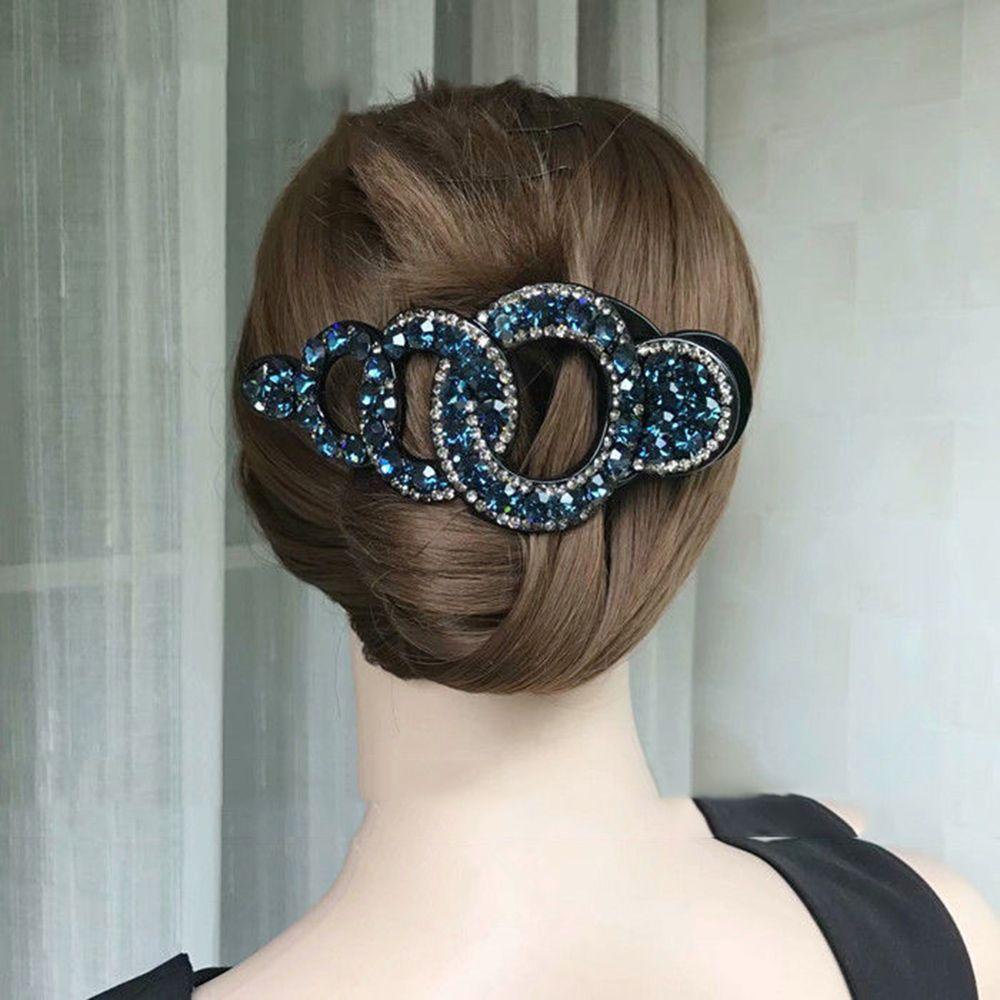 NEEDWAY Diamond Hair Clip Elegant Shiny Jepit Rambut Perempuan Hiasan Kepala Gadis Ponytail Holder