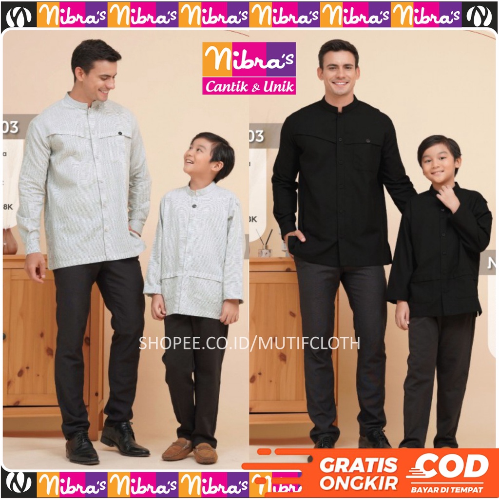 NIBRAS// KOKO DEWASA AYAH DAN ANAK LAKI-LAKI SETELAN LENGAN PANJANG JUMBO PREMIUM NIBRAS NKC NKCA 00