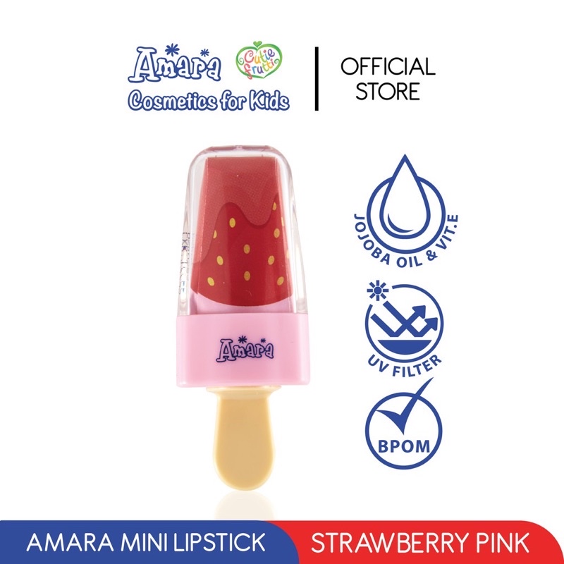 Amara Mini Lipstik Anak Strawberry Avocado Orange Pink Makeup Anak Cewek Edukasi Aman