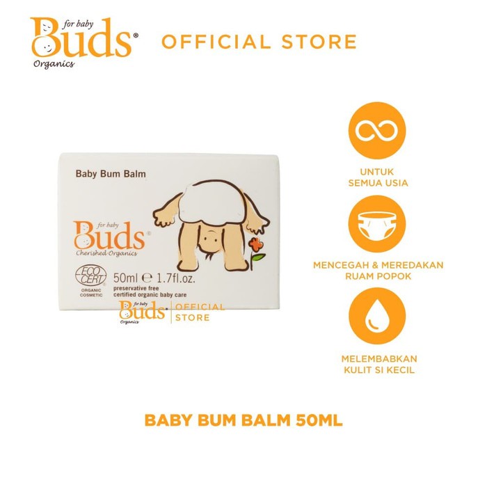 Buds Organics BCO - Baby Bum Balm 50ml - Krim Ruam Popok Organik