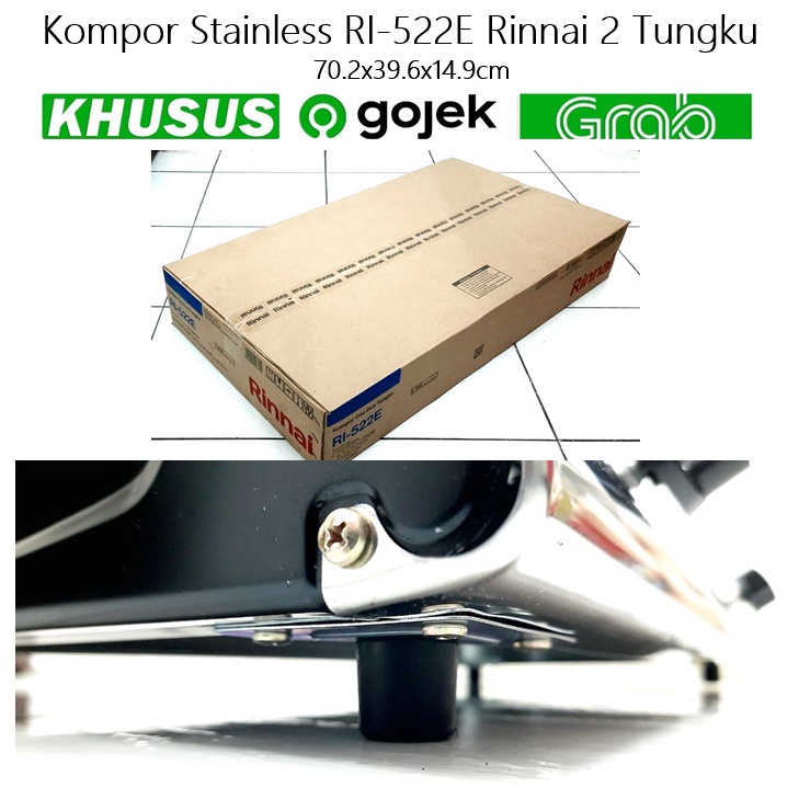 Kompor Stainless RI-522E Rinnai 2 Tungku