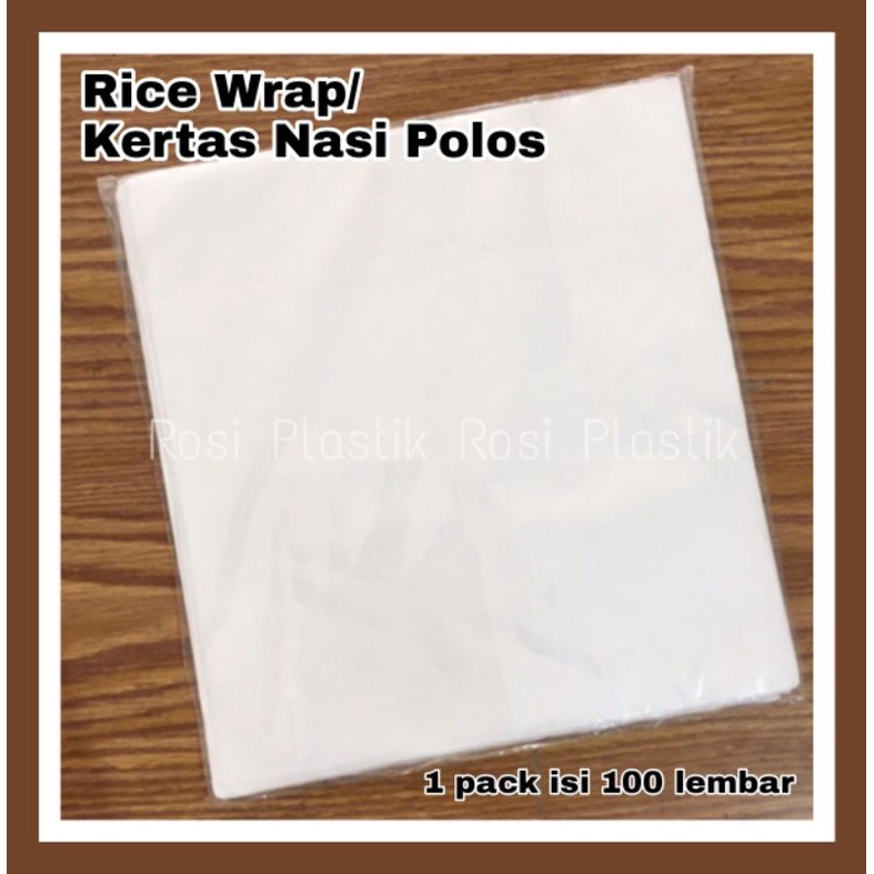 Kertas Nasi KFC Polos isi 100 / Rice Wrap / Kertas Nasi Putih / Kertas Bungkus Nasi Polos