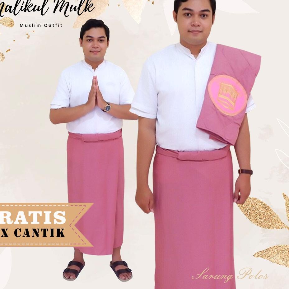 STOK BANYAK 8839 Sarung Sarong Sholat Polos Pria Dewasa Dusty Pink Bukan Wadimor ZW005 ㅉ