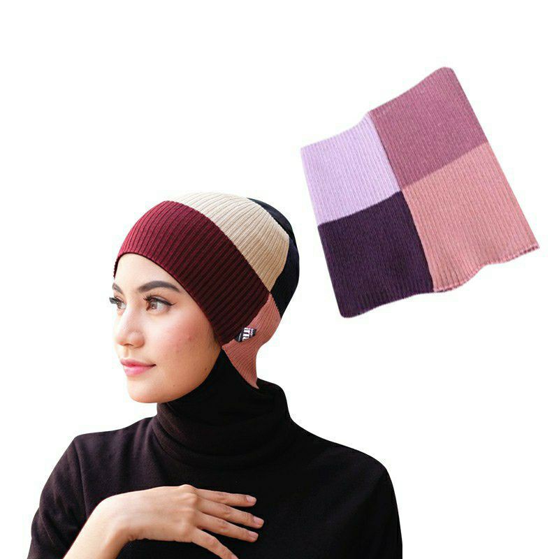 Daleman Jilbab Hijab Ciput Rajut Bandana 1-4 warna iner bandana jilbab