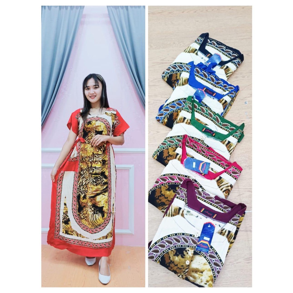 DASTER MOTIF LEOPARD / DASTER FASHION WANITA BAHAN SUPER ADEM