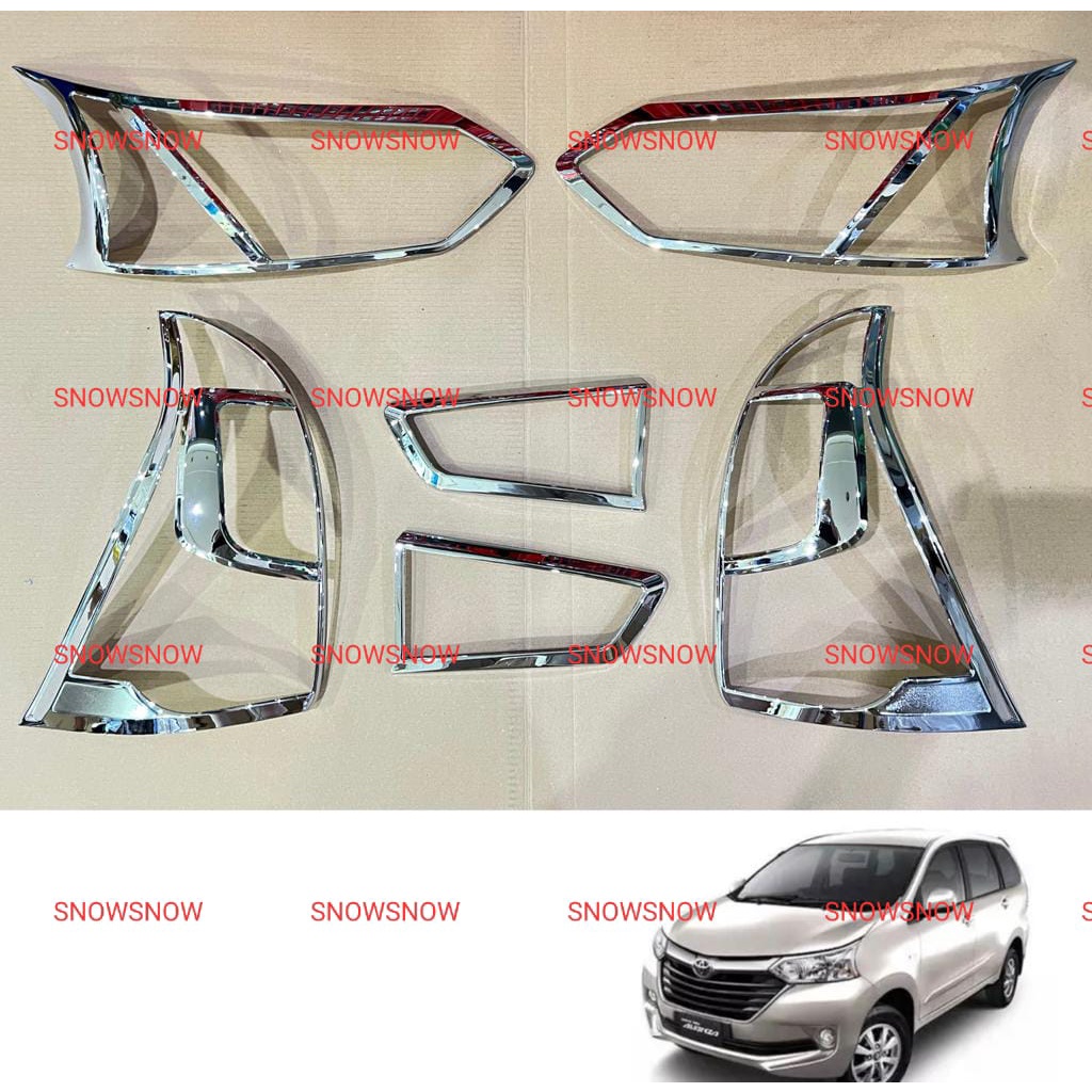 Paket Garnish Depan Belakang Grand All New Avanza Xenia Veloz 2015 2017 2018 Hitam Chrome