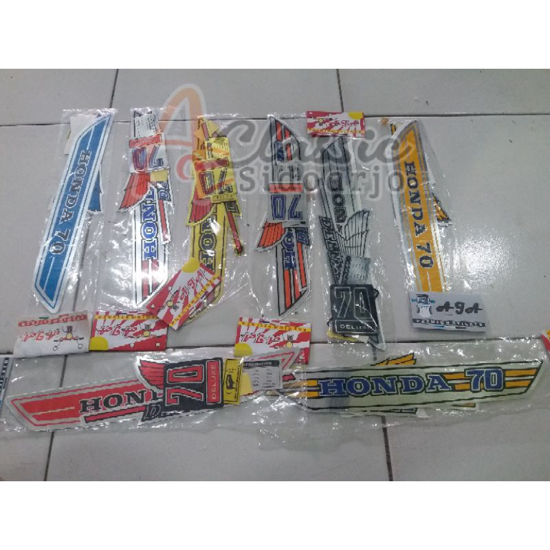 SETIKER STIKER STICKER STRIPING LIST BODY HONDA C70 SET BODY DETAIL FULL SET