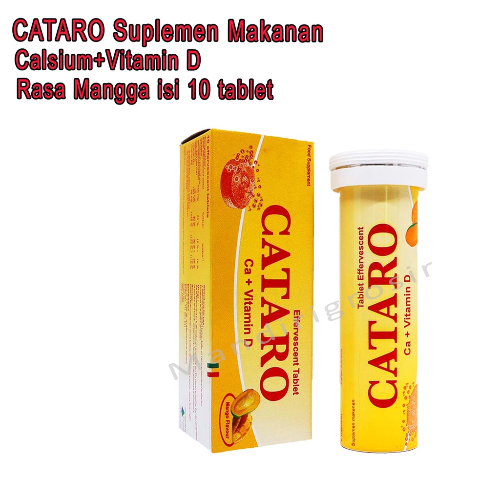 Calsium+Vitamin D *Cataro Suplemen Makanan * Rasa Mangga *Isi 10 Tablet