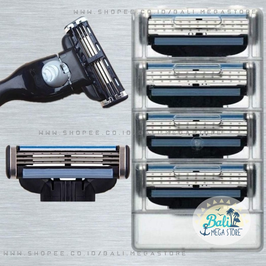OEM 4pcs Mata Pisau Cukur Gillette Mach3 Turbo COMPATIBLE Refill Blade Silet Cukuran Kumis Jenggot