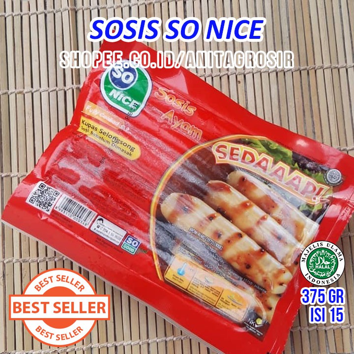 

SO NICE Sosis Ayam 375gr Isi 15 SONICE Daging Halal SO GOOD SOGOOD