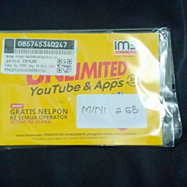 Perdan Internet indosat mini 2 gb total kuota 8.5 gb murah