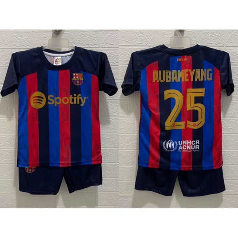 JERSEY BOLA  / SETELAN KAOS BARCELONA HOME ANAK PRINTING