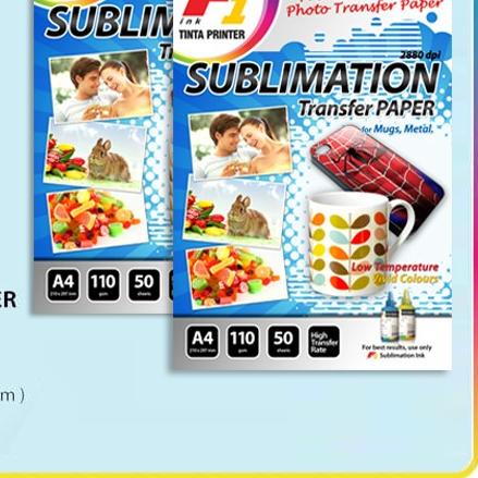

❄ Kertas Sublim / Sublimation Paper for Mug ukuran A4 isi 50 Lembar ❆