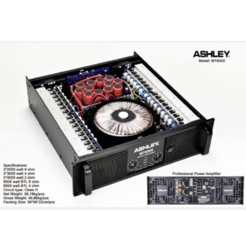 power Ashley MT6500/MT 6500 power amplifier Ashley mt6500