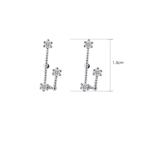 LRC Anting Fashion Zircon Twelve Constellation Stud Earrings