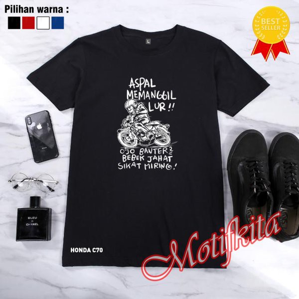 Baju Kaos T Shirt Honda C70 Aspal Memanggil Bro Keren Pria Wanita Distro Shopee Indonesia