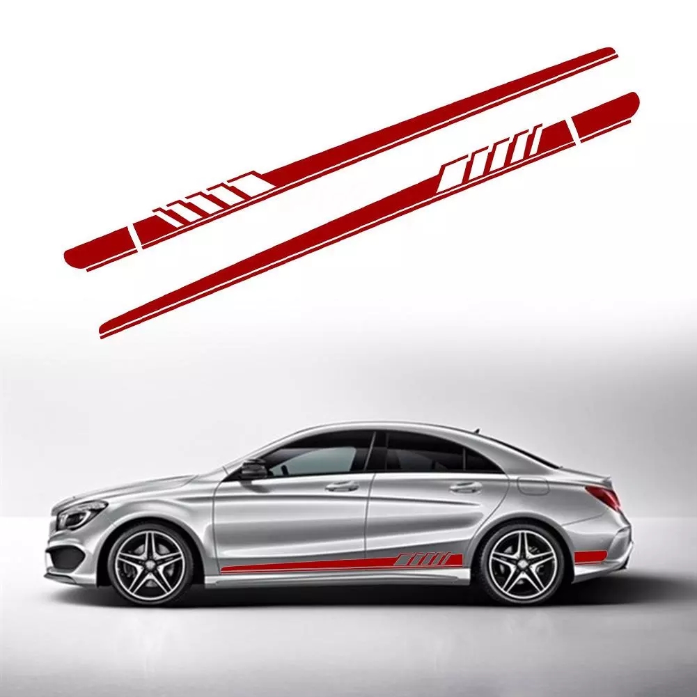 Diy Tahan Air Mewah Auto Vinyl Decal Dekorasi 2 Pcs Panjang PVC Reflektif Body Mobil Sisi Perekat Stiker Dekor