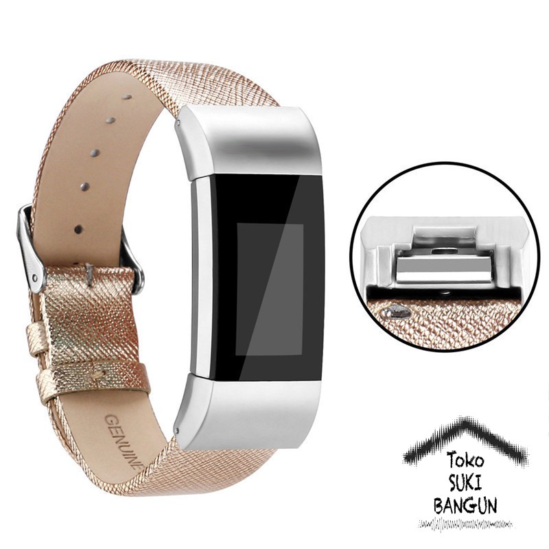 Tali Jam Fit Charge 2 LEATHER Smooth Plain Watch Strap Band