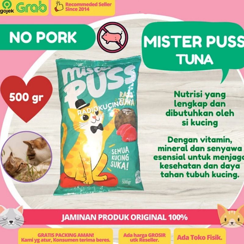 Gojek Mister Puss TUNA 500gr x 20 makanan kucing Freshpack cat