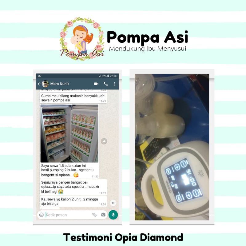 Opia Diamond Breastpump Electric Pompa Asi Elektrik Alat Perlengkapan Air Susu Ibu Untuk Bayi By Mallpompaasi