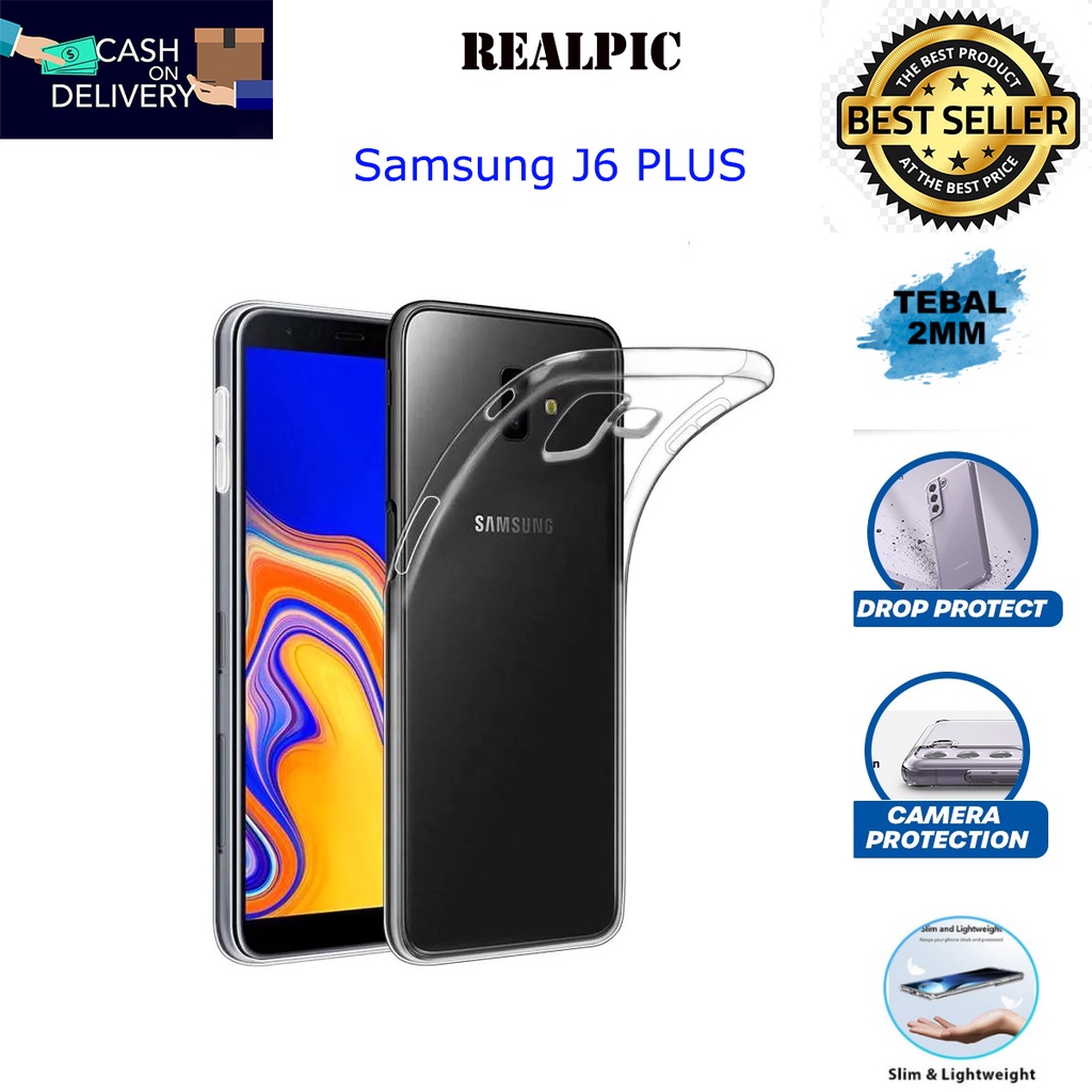 Case Samsung Galaxy J6 PLUS Casing Clear HD KETEBALAN 2MM BENING TRANSPARAN TPU Premium Softcase