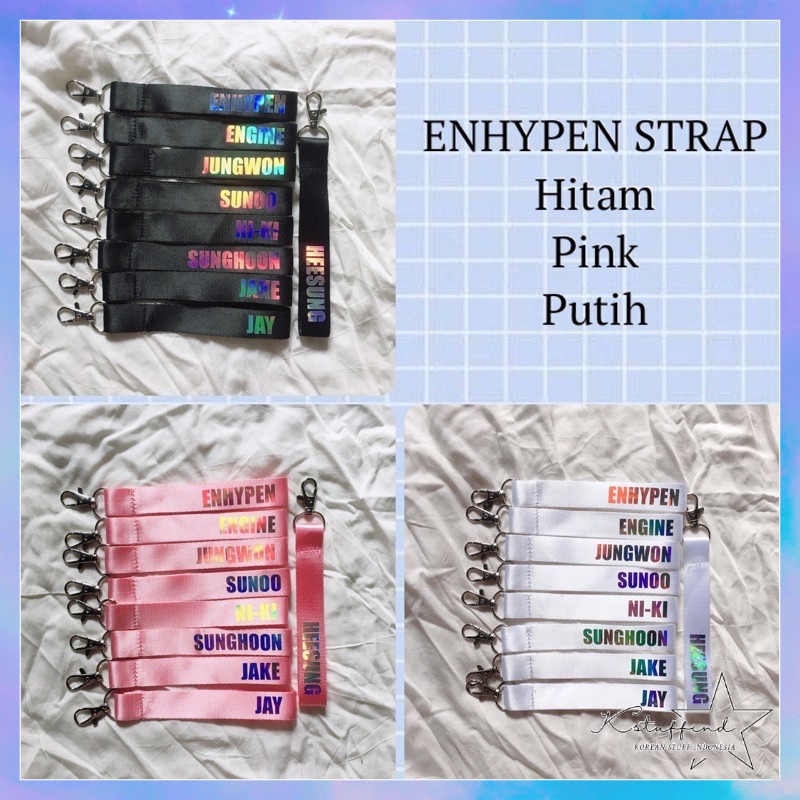 [kstuffind] ENHYPEN STRAP HOLOGRAM GANTUNGAN KUNCI LANYARD MURAH STRAP ENHYPEN