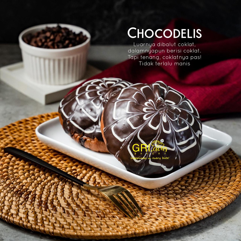 

GRICIOUS BAKERY - CHOCODELIS - Roti Coklat Tanpa Pengawet - 10 pcs