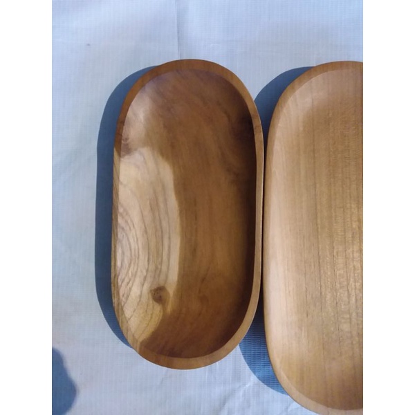 PIRING OVAL KAYU JATI | PIRING KAYU JATI OVAL PANJANG | PIRING OVAL  WHATWOOD
