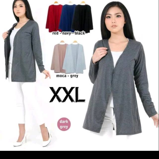 Cardigan jumbo lengan panjang XXL