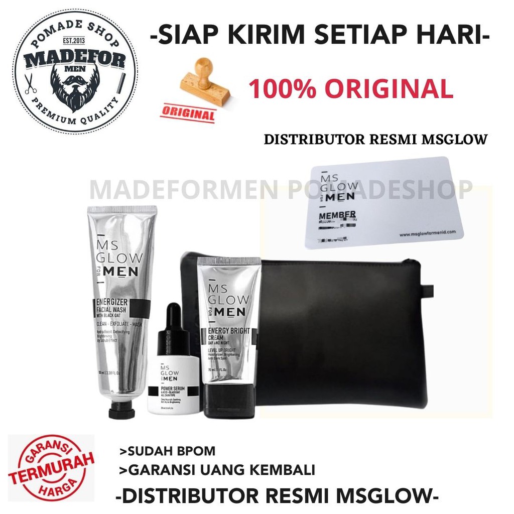 MS GLOW FOR MEN ONE PACKAGE MS GLOW FOR MEN PAKET BASIC 3 IN 1  FREE TAS / MS GLOW MEN ONE PACKAGE
