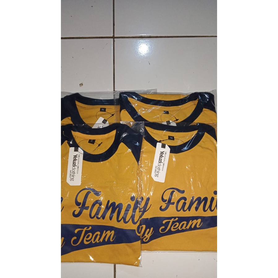 Kaos Couple Sarimbit keluarga My Family My Team Kuning kunyit Navi yeluzi