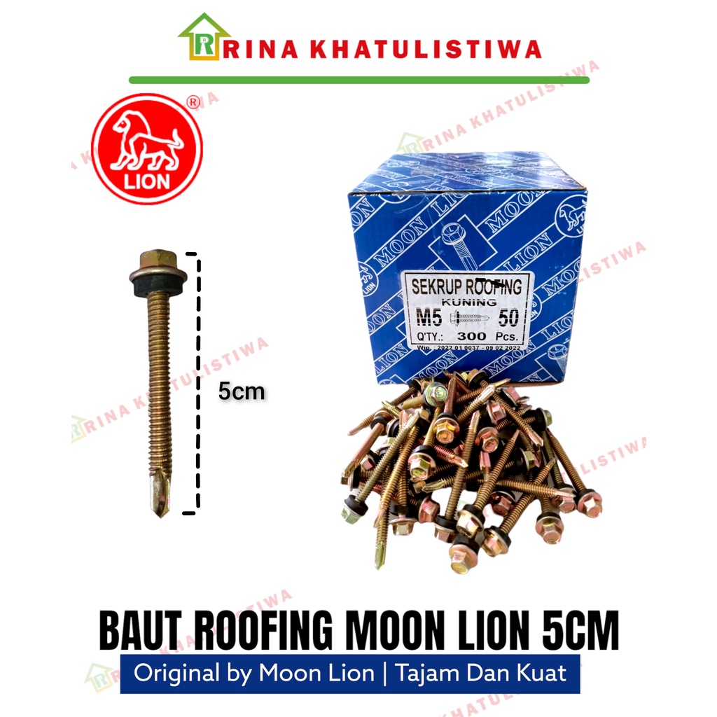 Baut Baja Ringan Baut Roofing 5cm Moon Lion | Baut Roofing Baja Ringan 5cm | Baut Roping 5cm