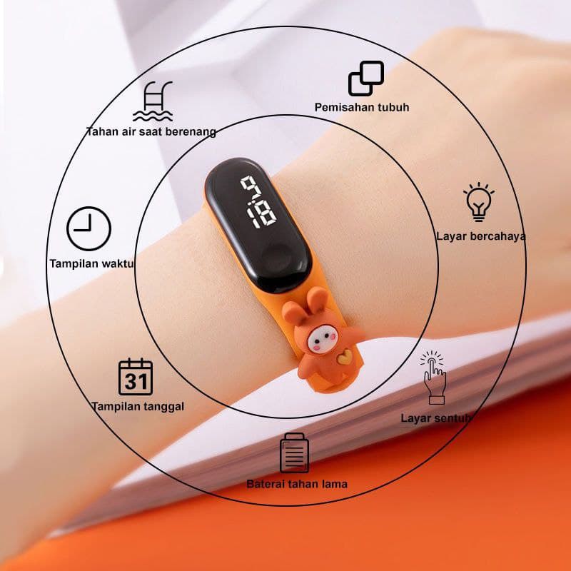TOMSTORE.ID JT027 Jam Tangan anak Elektronik Led Waterproof Motif Untuk Anak Karakter Import Cod-4