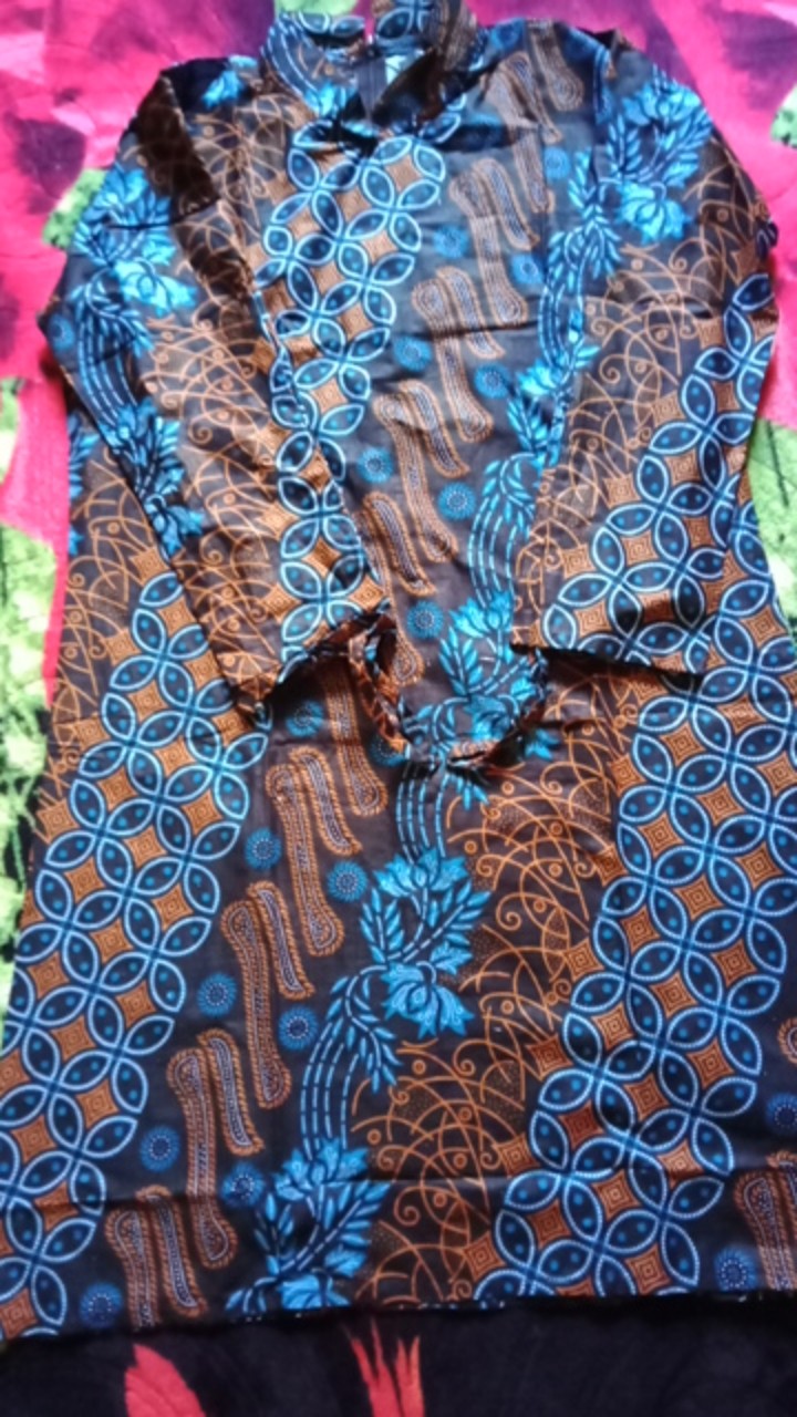 M-l-xl-xxl Batik Tunik Wanita Asj Sa Hrb026 Kenongo Pekalongan Sogan Tulis