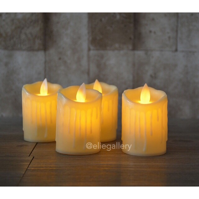 Lilin Elektrik Motif Lelehan (Nyala Lilin Bergoyang) / Lilin LED / Electric Candle / Dekorasi Party 