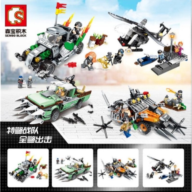 Brick Sembo 102315-102318 - SWAT Tactical Vehicle (1 Set Isi 4)