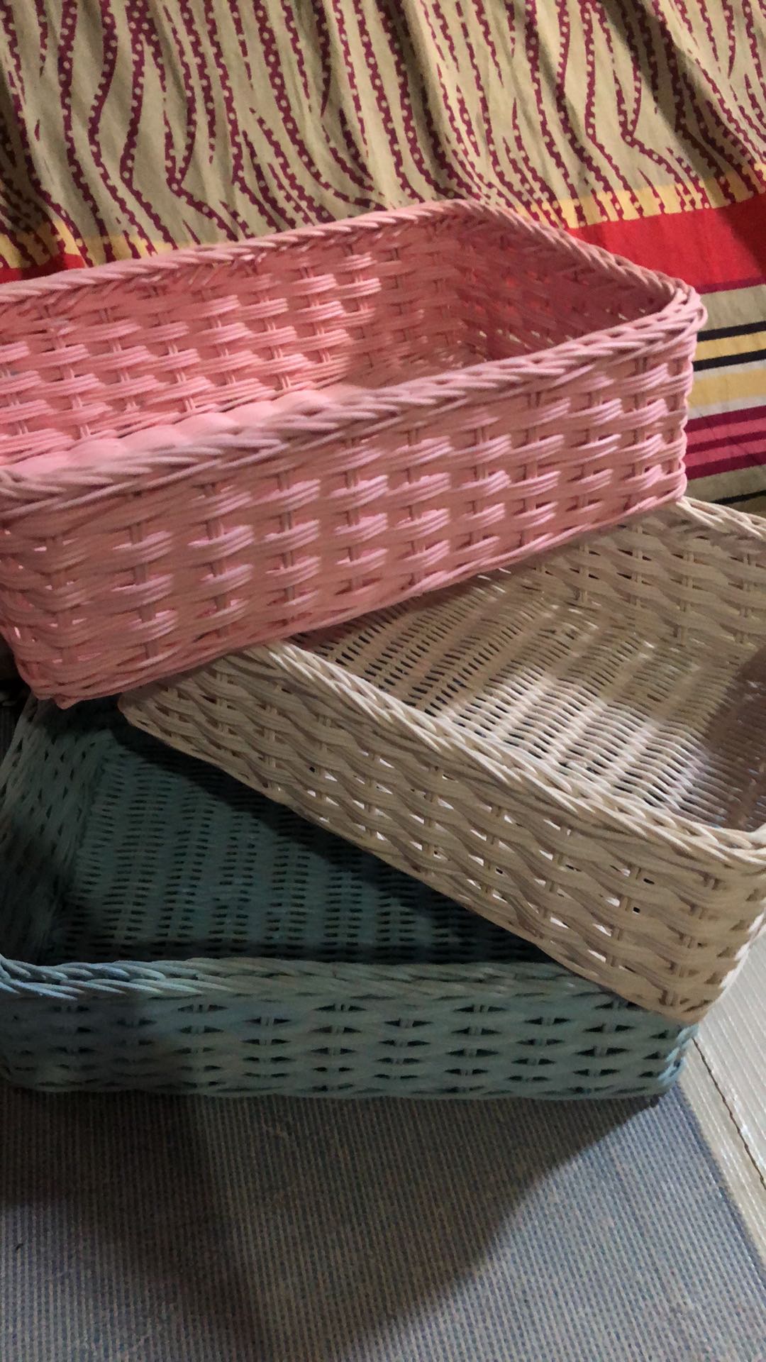 Keranjang Rotan Kotak Double 30x20x9cm Warna