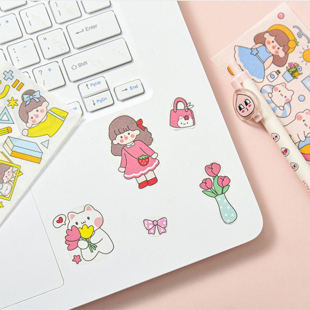 Solighter Kartun Lucu Kreatif DIY Craft Notebook Album Jurnal Washi Paper