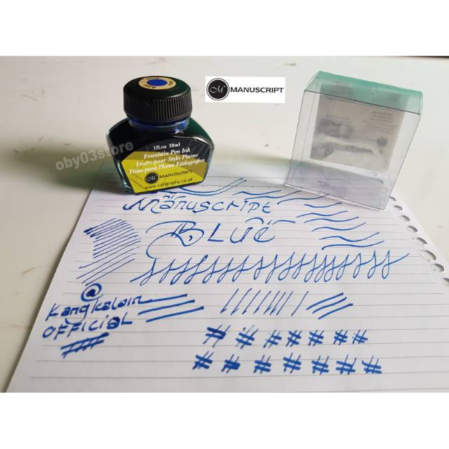 Tinta Manuscript Ink Blue.For All Fountain Pen .Pena Tinta Isi ULang.